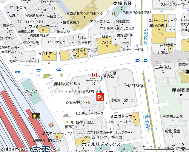 赤羽支店付近の地図